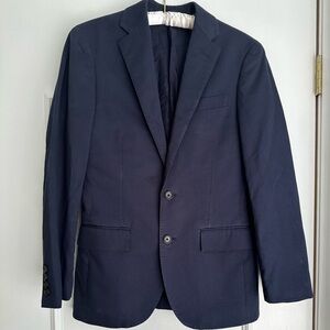 JCrew Ludlow Cotton Suit Jacket 34 slim Navy Mens